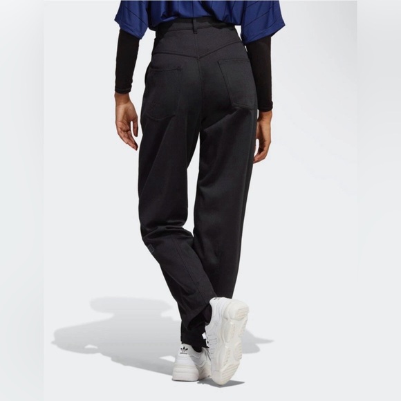 Adidas Blue Version Club Adibreak Black Loose Fit Snap Track Pants SZ 6 NWT - Picture 3 of 9